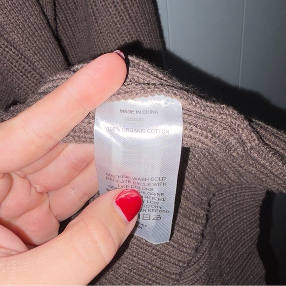 Quince Heather Brown 100% Organic Cotton Oversized Cardigan Medium - Picture 5 of 7